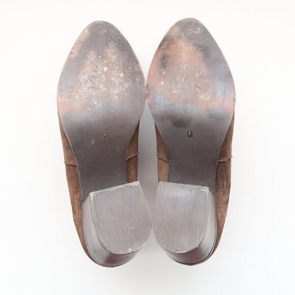 Steve Madden Pauze Khaki Suede Leather Block Heel Chelsea Ankle Boots / Booties - Picture 8 of 16